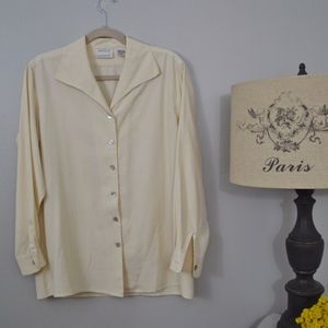 Vintage 100% silk blouse button down top